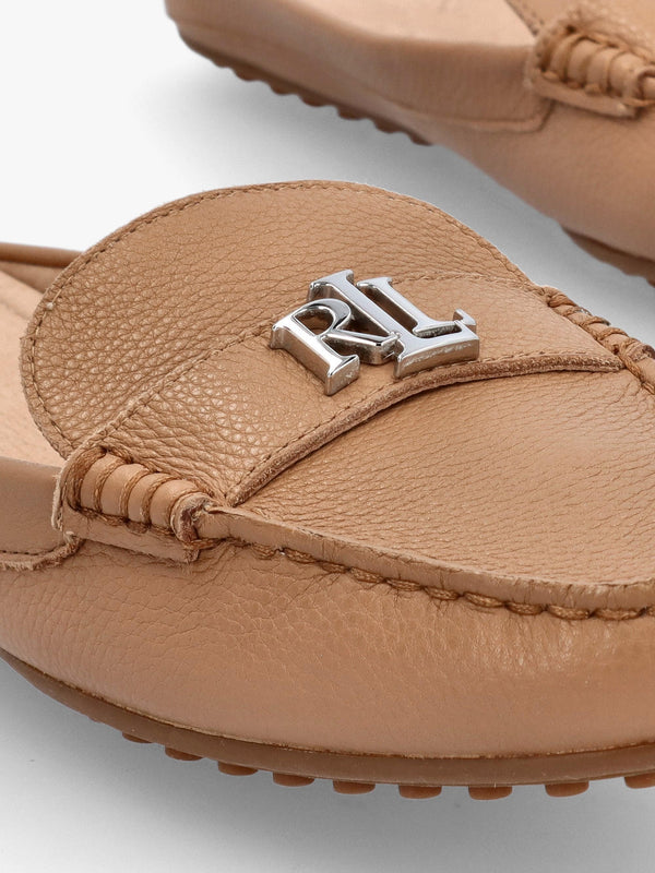 Barnsbury Pebbled Camel Leather Backless Mules