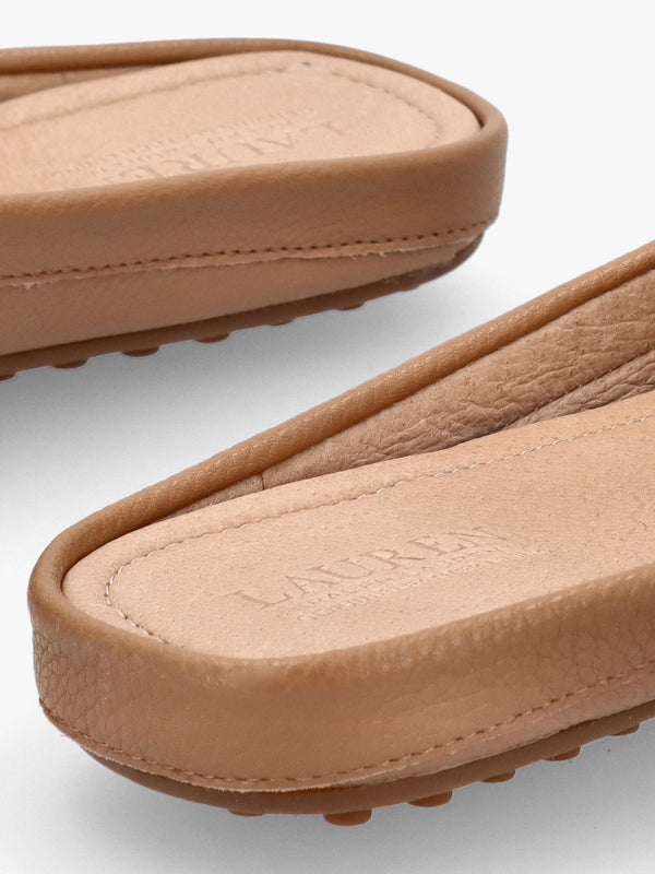 Barnsbury Pebbled Camel Leather Backless Mules