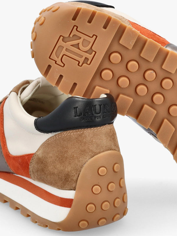 Dani Colour Block Soft White Camel Multi Suede Trainers