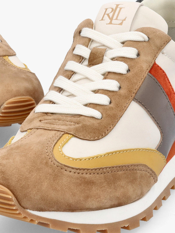 Dani Colour Block Soft White Camel Multi Suede Trainers