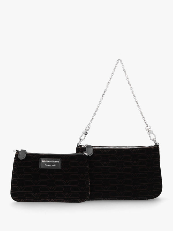 Mini Black Velluto Monogram Evening Pouch Bag