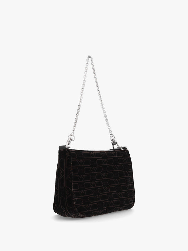 Mini Black Velluto Monogram Evening Pouch Bag