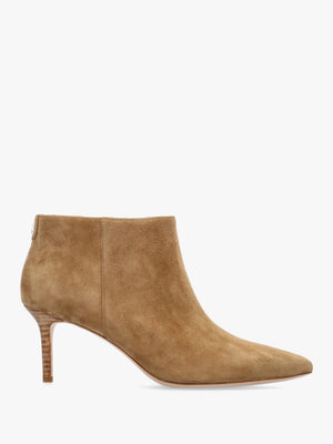 Lizie Camel Suede Heeled Ankle Boots