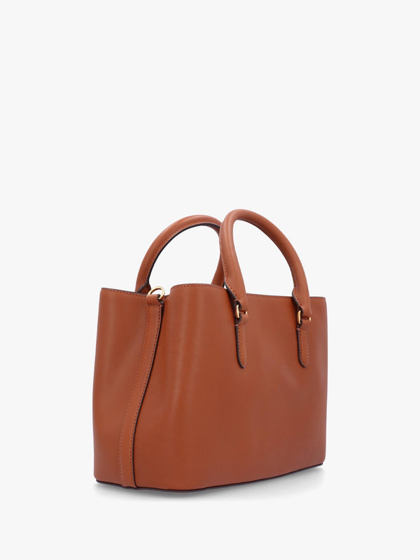 Marcy 26 Lauren Tan Leather Satchel Bag