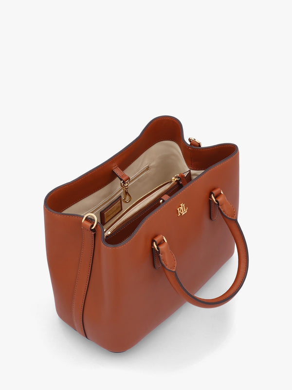 Marcy 26 Lauren Tan Leather Satchel Bag