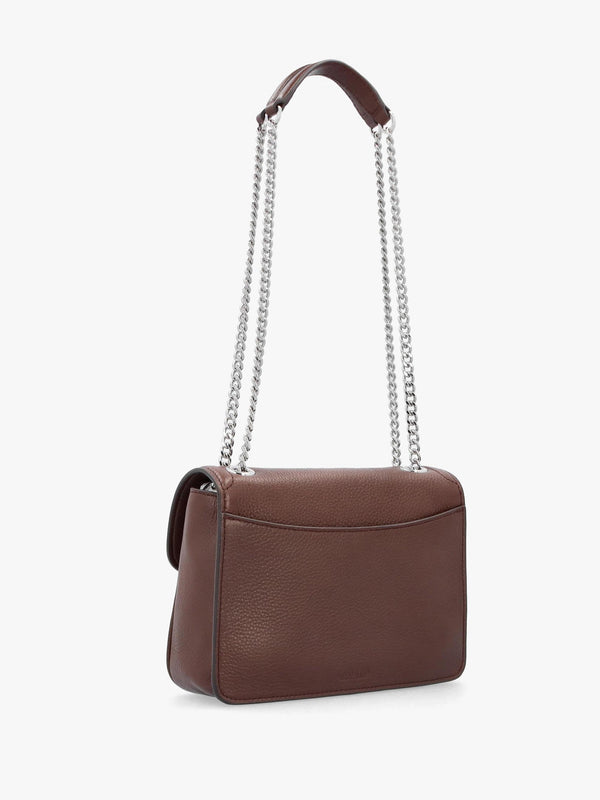 Small Bradley Convertible Dark Mahogany Pebbled Leather Shoulder Bag
