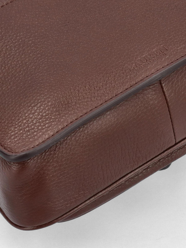 Small Bradley Convertible Dark Mahogany Pebbled Leather Shoulder Bag