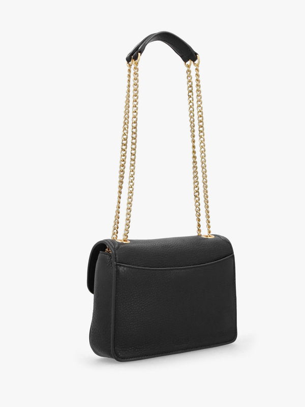 Small Bradley Convertible Black Pebbled Leather Shoulder Bag