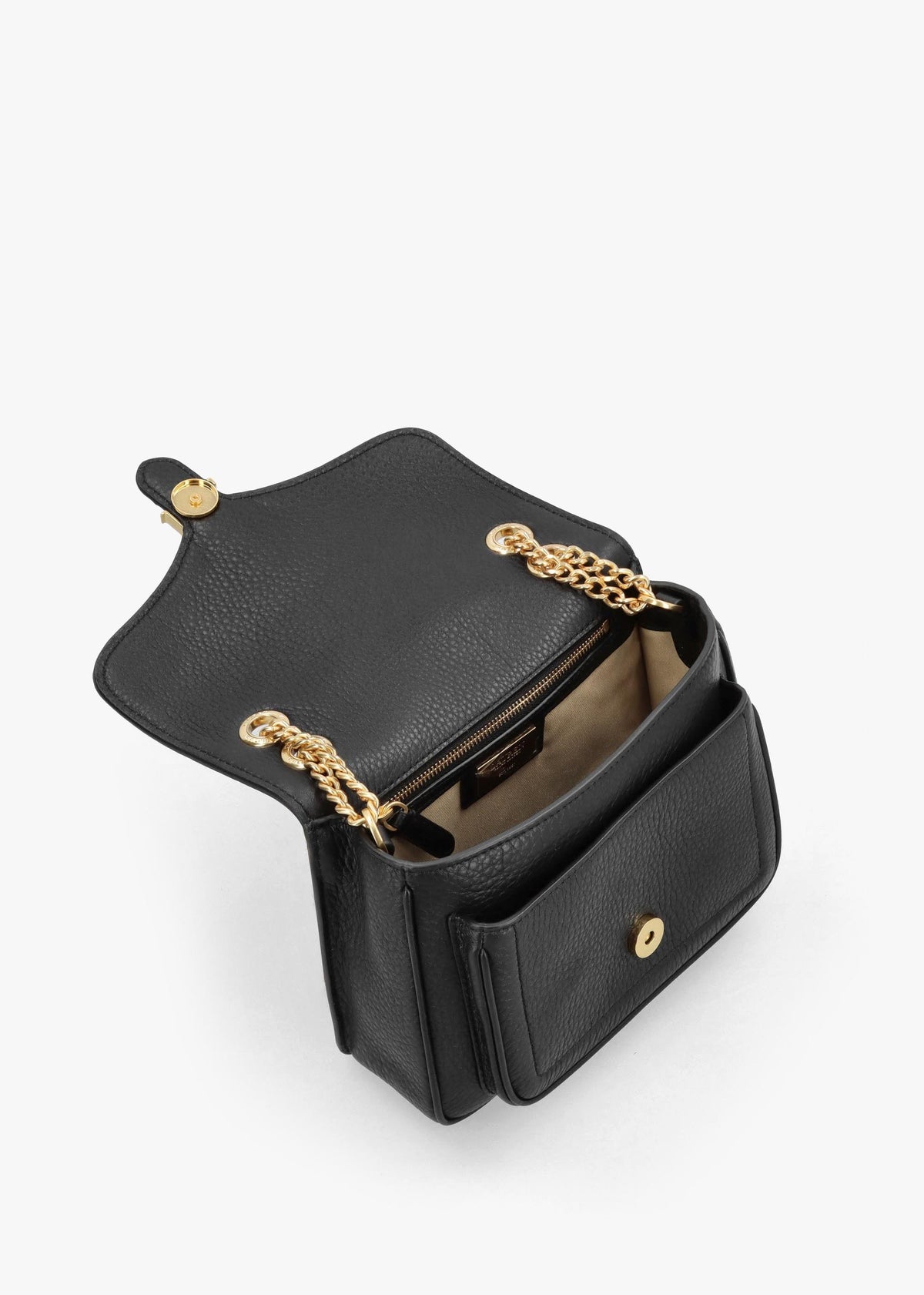Small Bradley Convertible Black Pebbled Leather Shoulder Bag