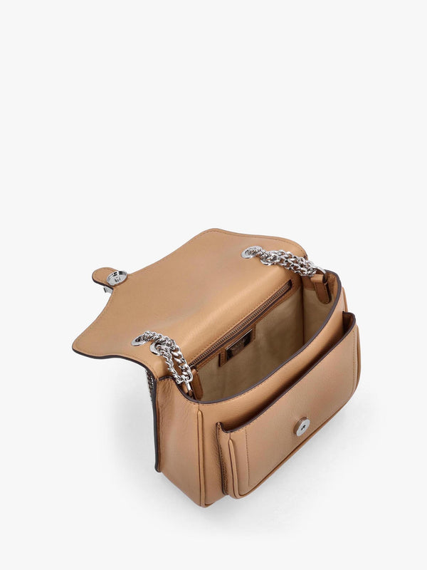 Small Bradley Convertible Camel Pebbled Leather Shoulder Bag
