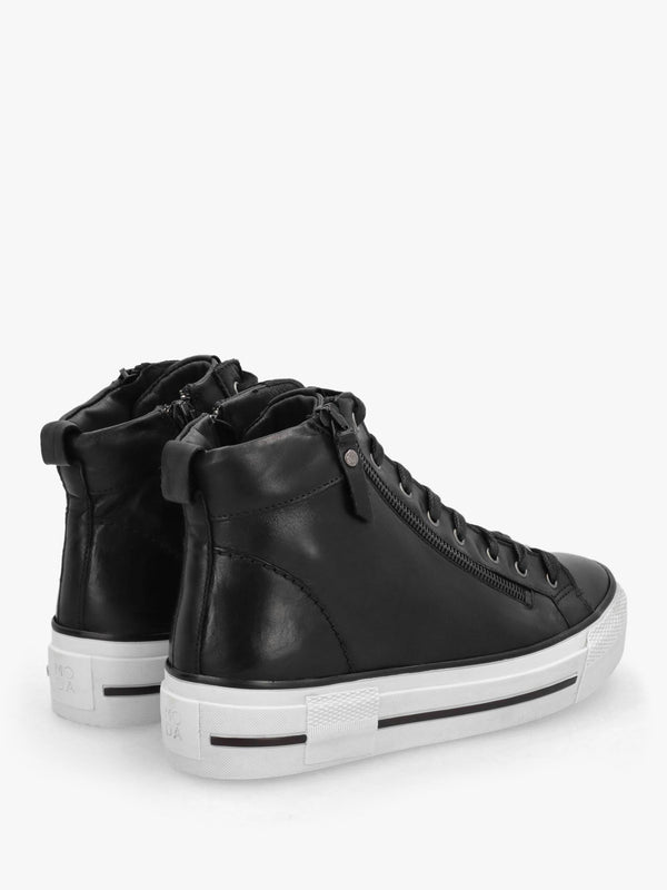 Annaken Black Leather High Top Trainers