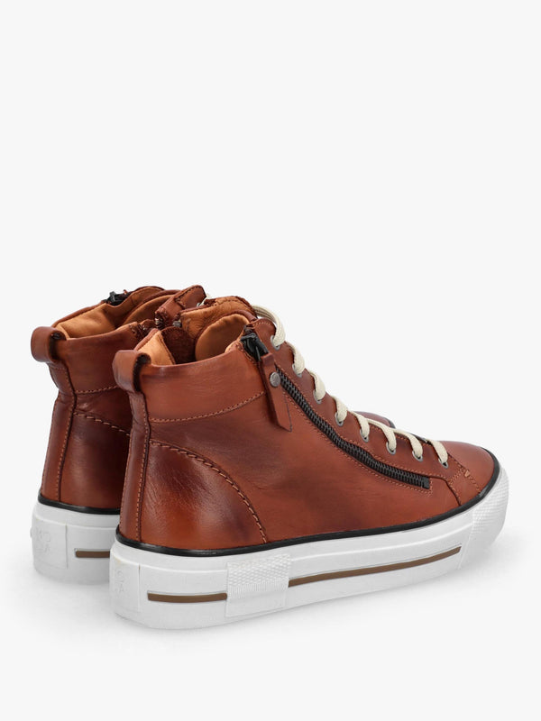 Annaken Tan Leather High Top Trainers