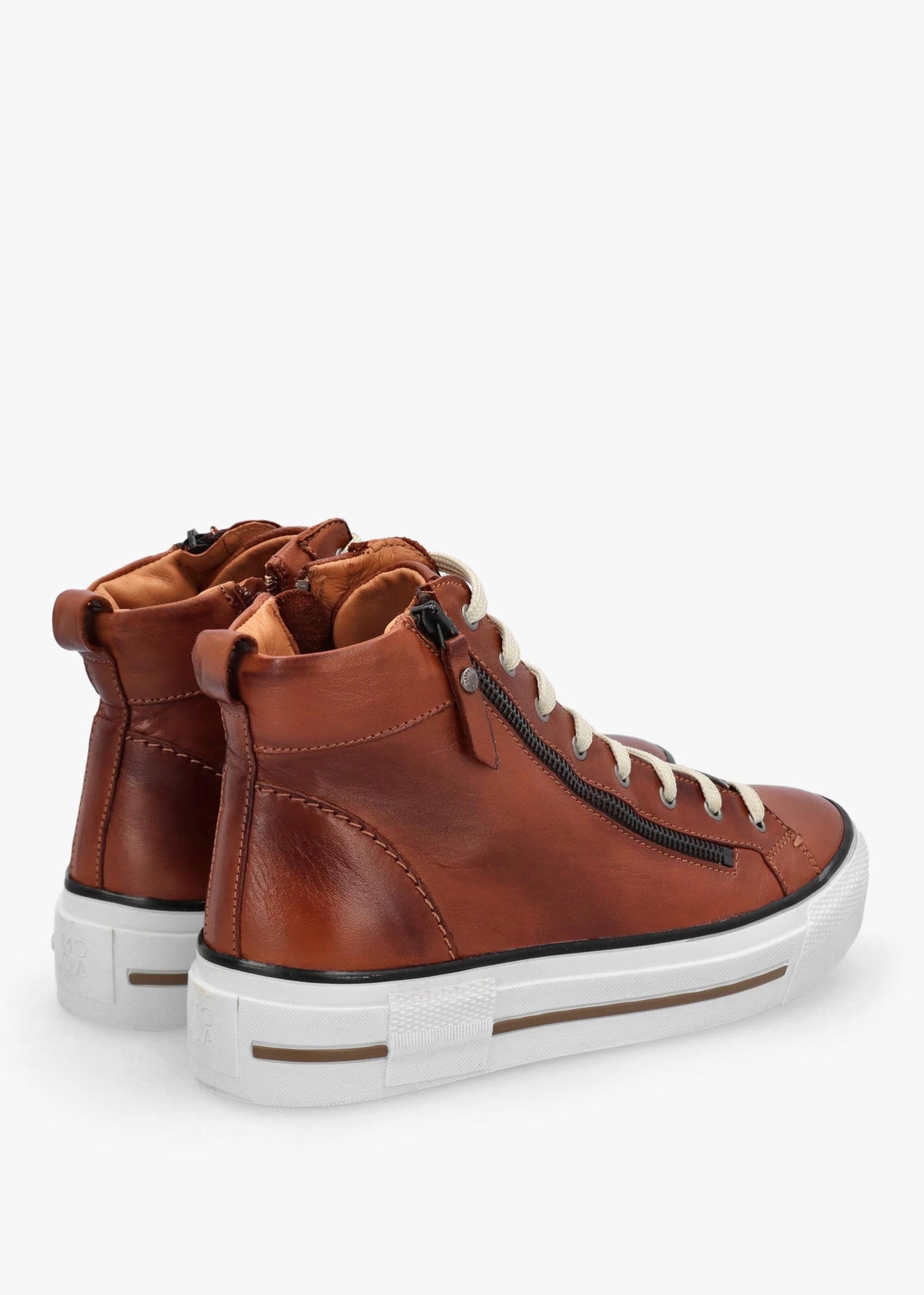 Annaken Tan Leather High Top Trainers