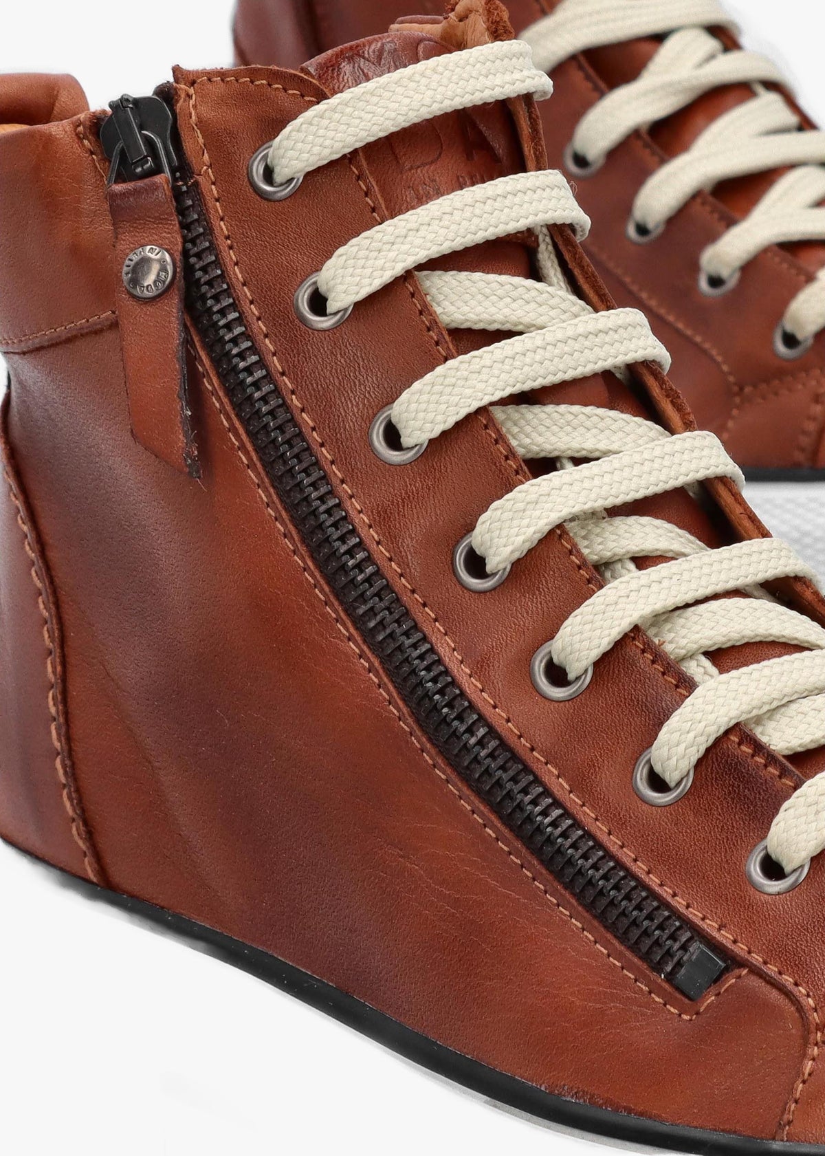Annaken Tan Leather High Top Trainers
