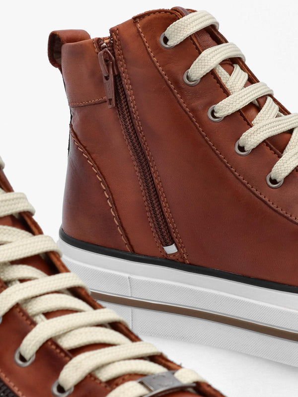 Annaken Tan Leather High Top Trainers