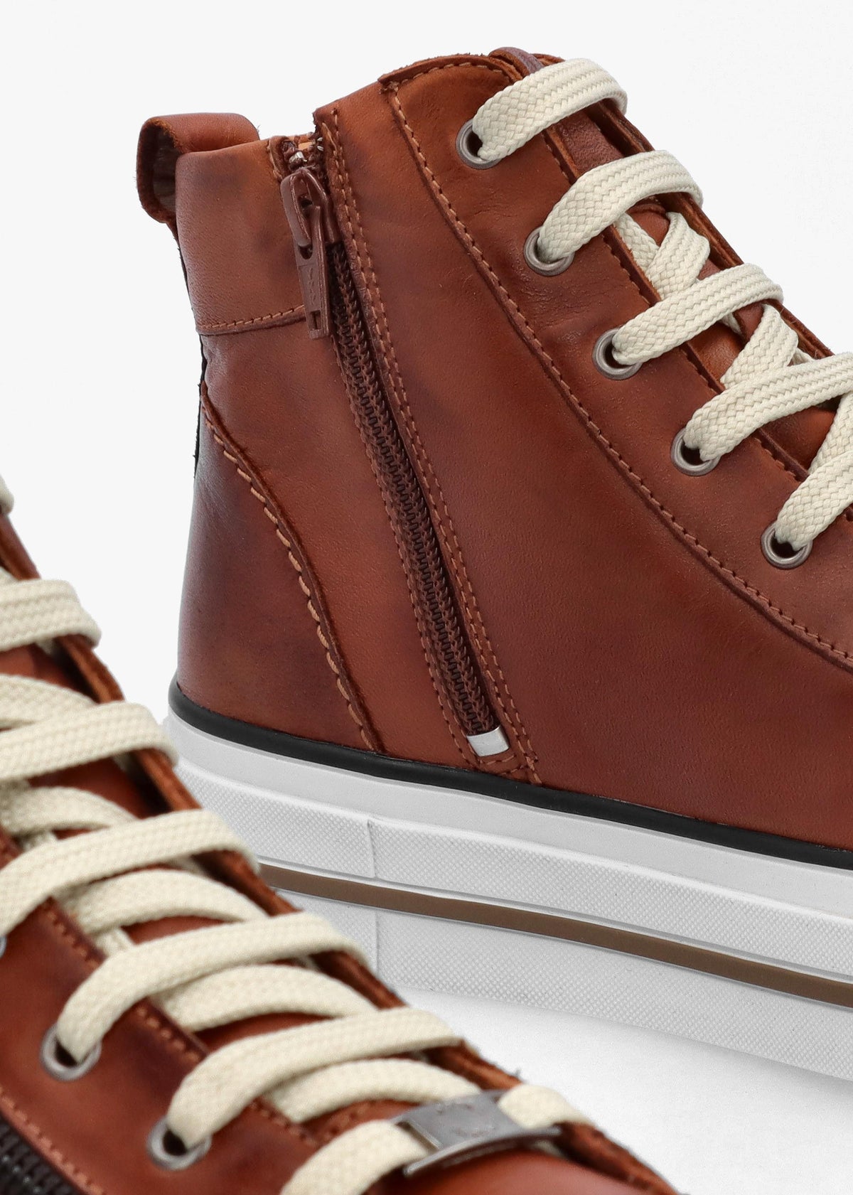 Annaken Tan Leather High Top Trainers