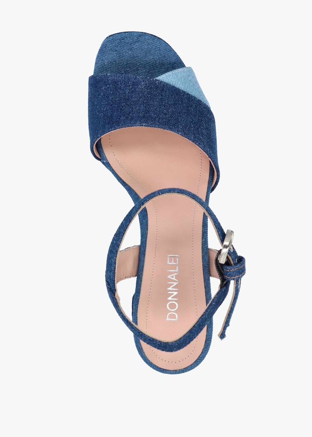 Galaxy Denim Platform Block Heel Sandals