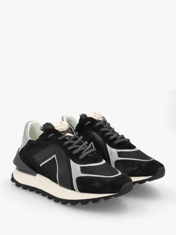 Lambert Black Suede & Mesh Chunky Trainers