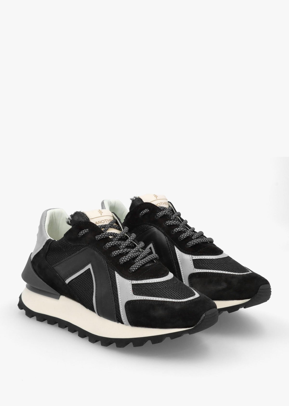Lambert Black Suede & Mesh Chunky Trainers