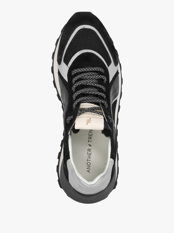 Lambert Black Suede & Mesh Chunky Trainers