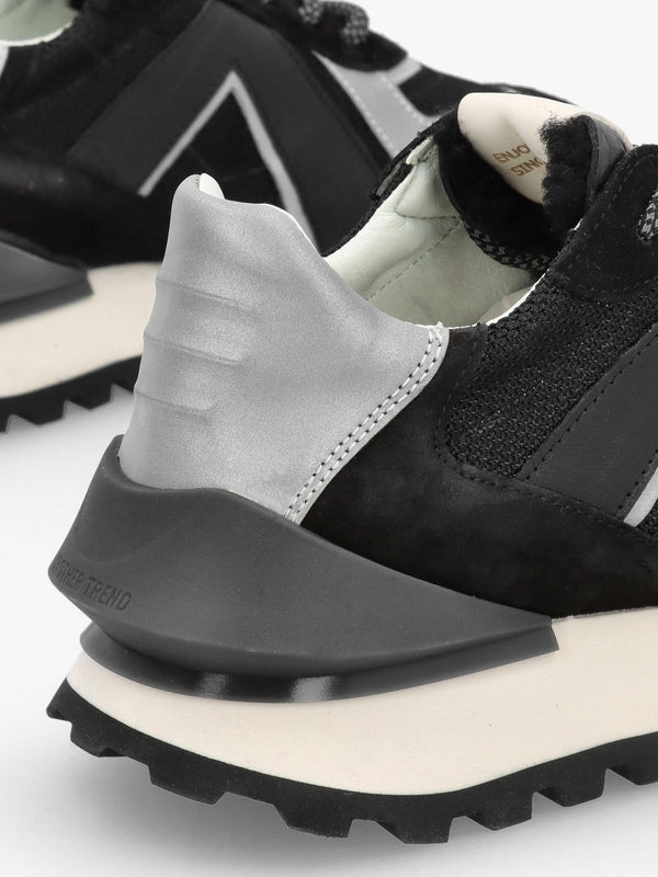 Lambert Black Suede & Mesh Chunky Trainers