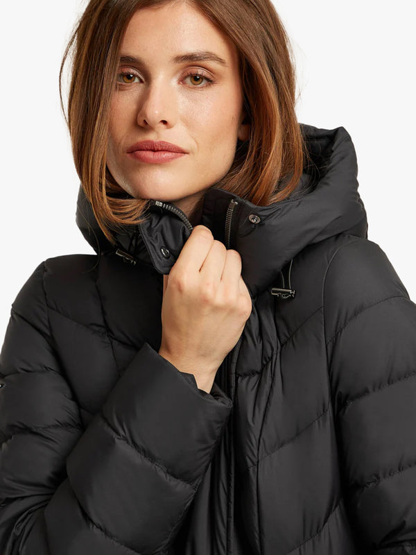 Zahra Black Longline Puffa Coat