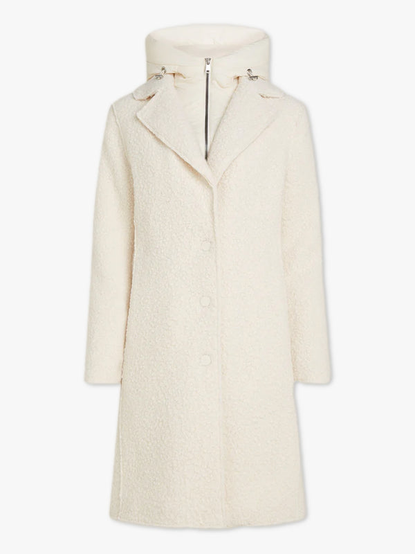 Tara Off White Bouclé Blazer Coat