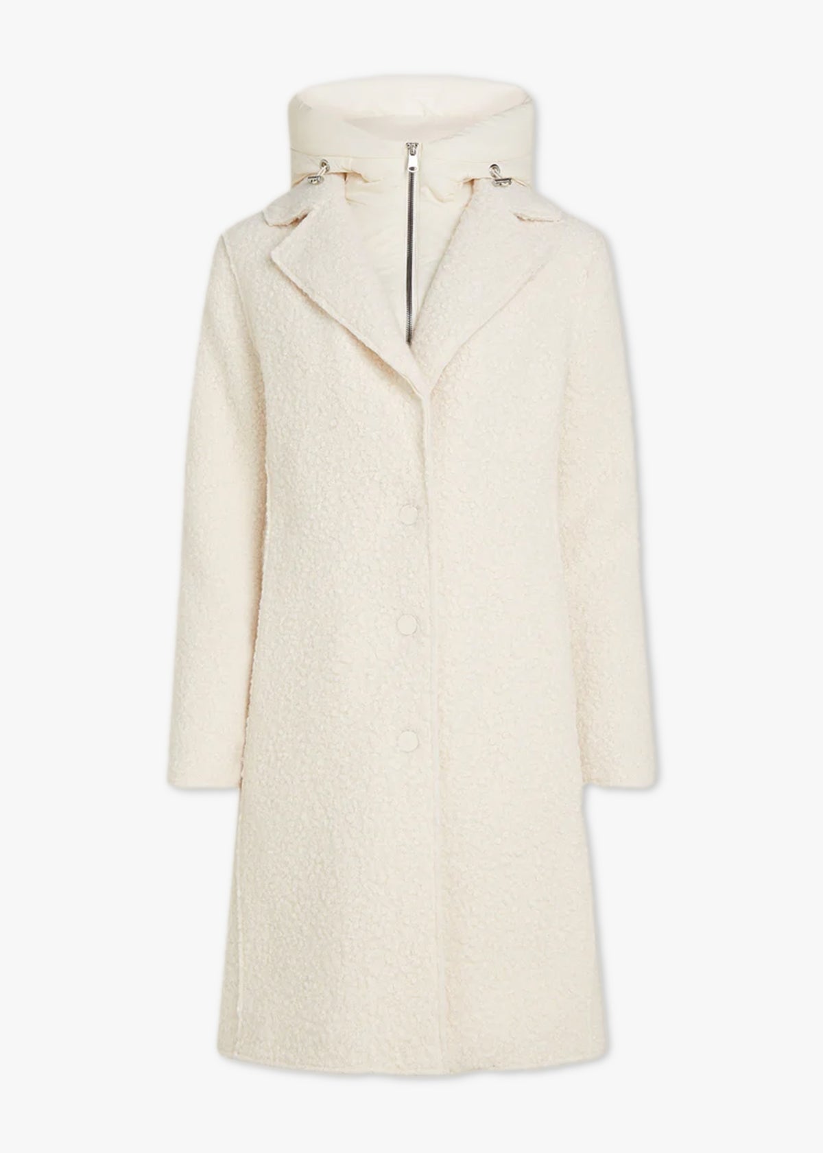 Tara Off White Bouclé Blazer Coat