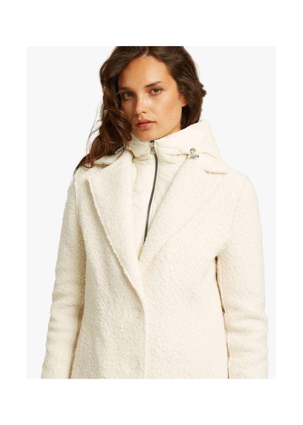 Tara Off White Bouclé Blazer Coat