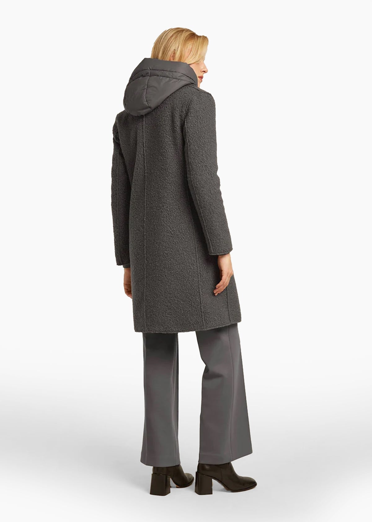 Tara Grey Bouclé Blazer Coat