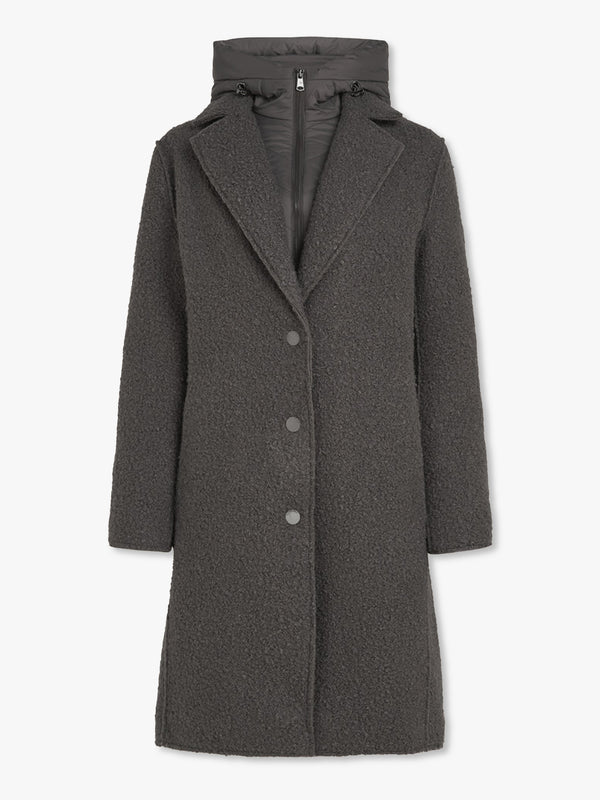 Tara Grey Bouclé Blazer Coat