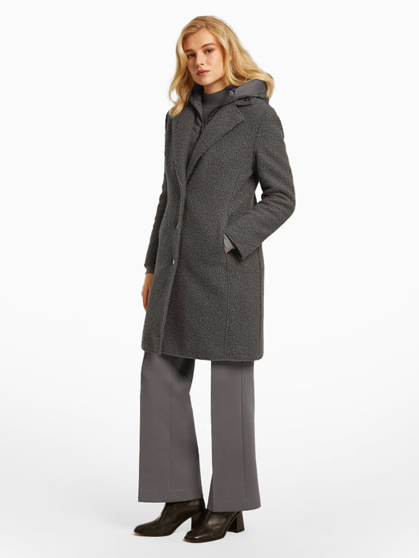 Tara Grey Bouclé Blazer Coat