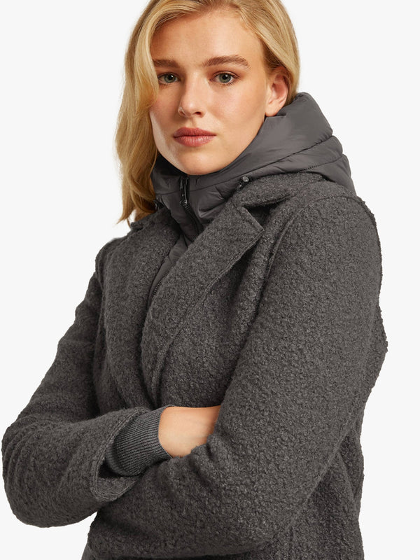 Tara Grey Bouclé Blazer Coat