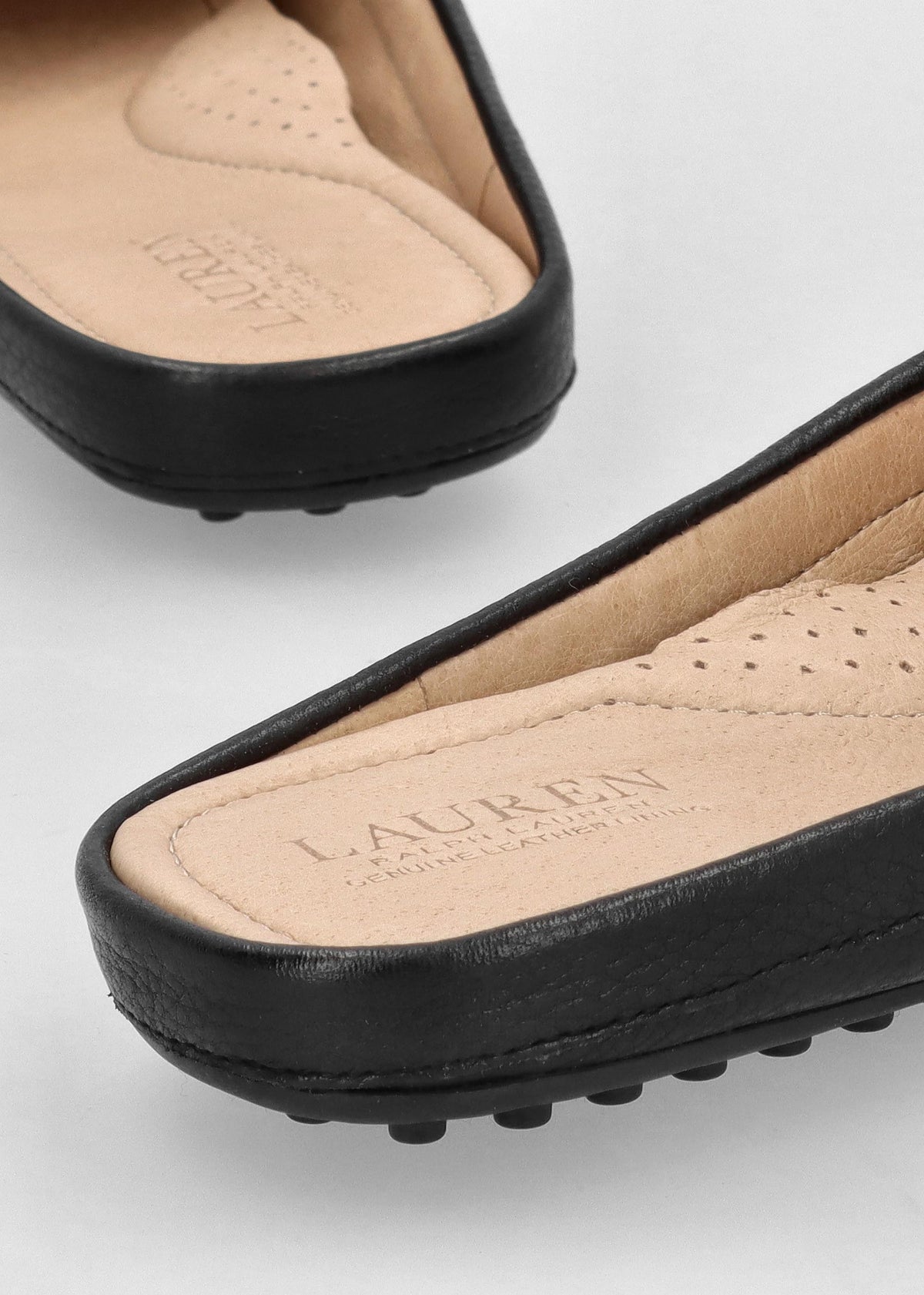 Barnsbury Pebbled Black Leather Backless Mules