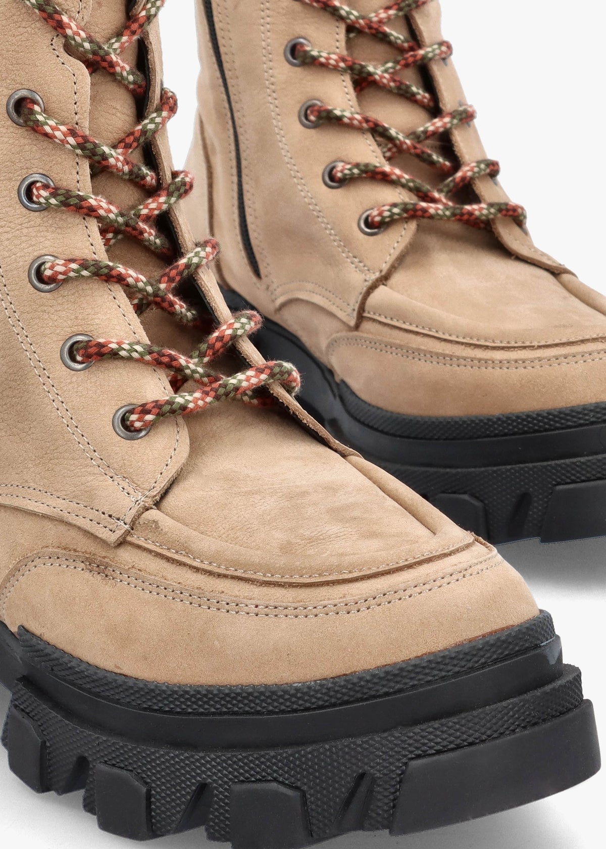 Betro Beige Nubuck Leather Chunky Ankle Boots