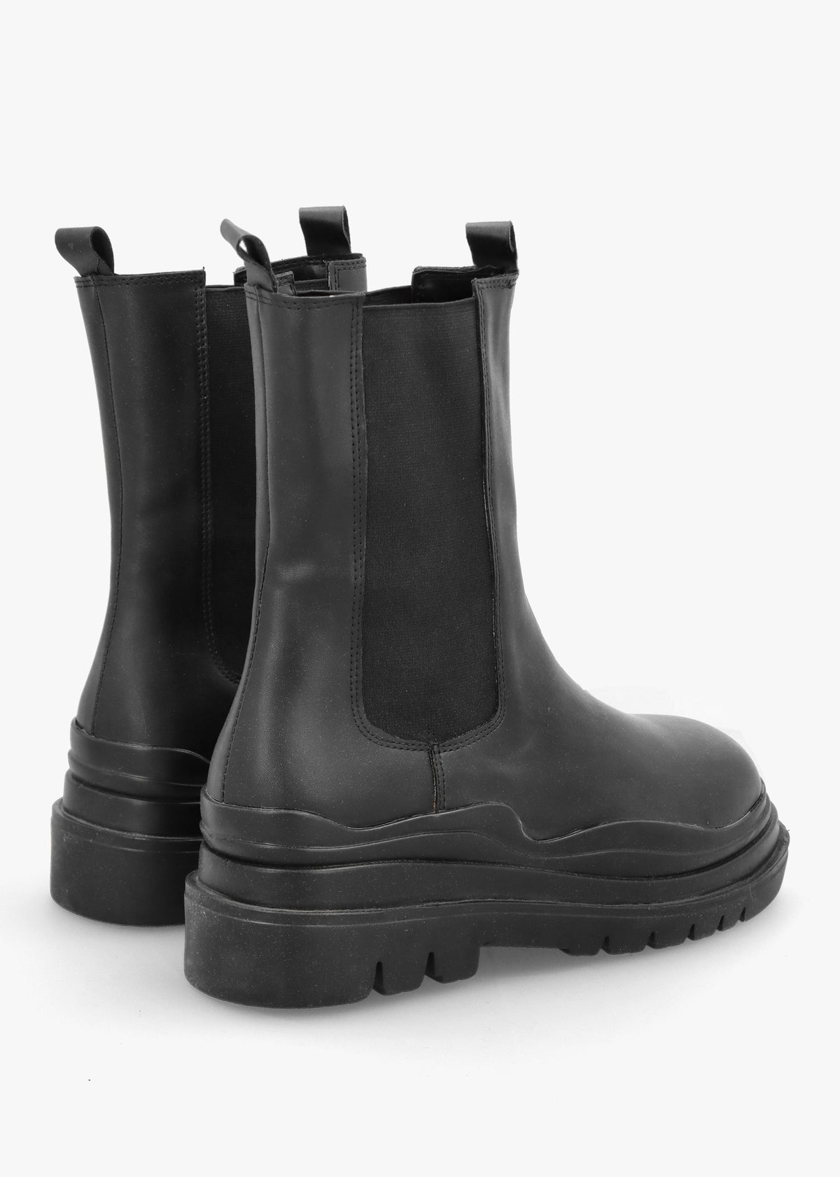 Wavy Black Tall Chelsea Boots
