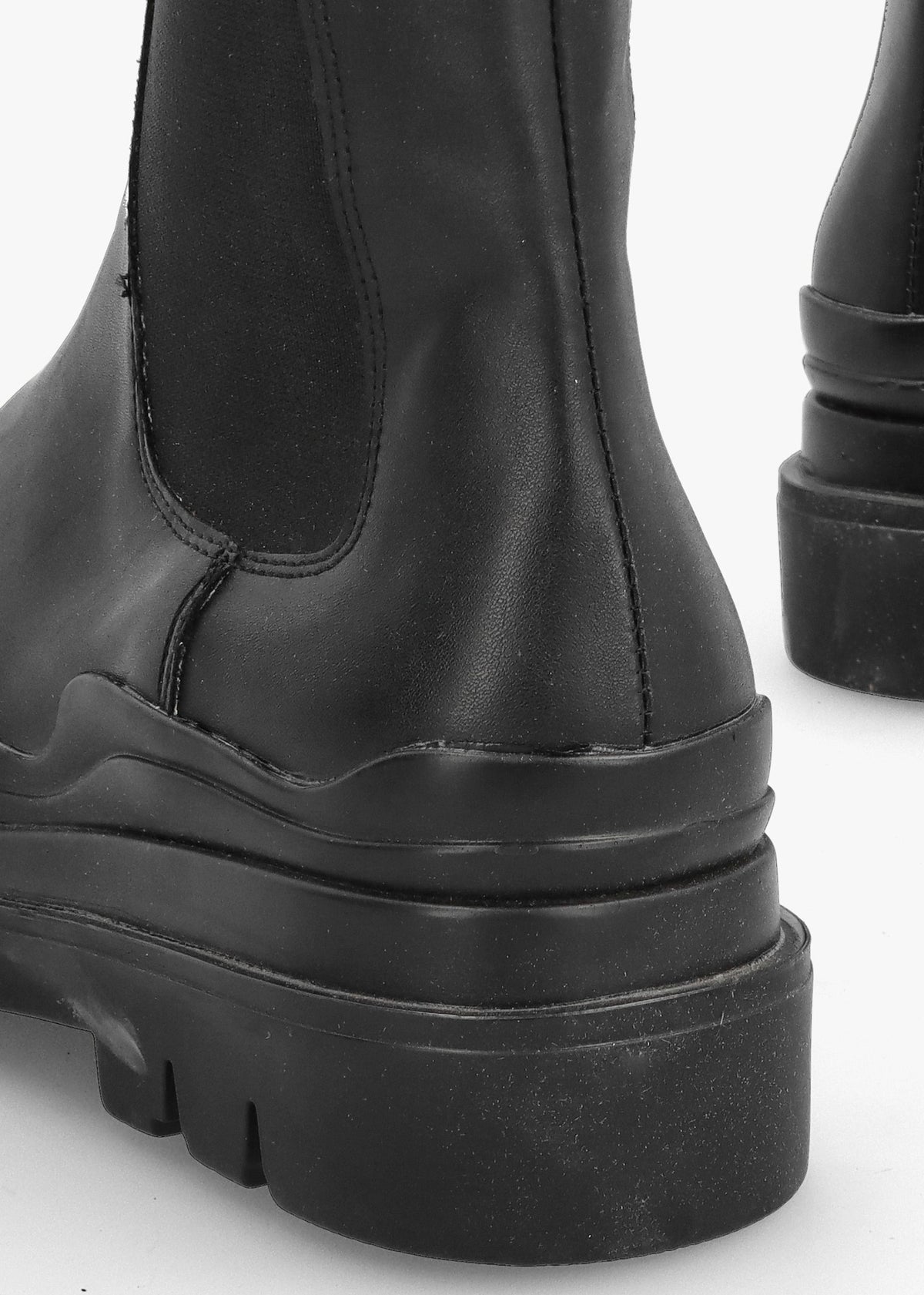 Wavy Black Tall Chelsea Boots