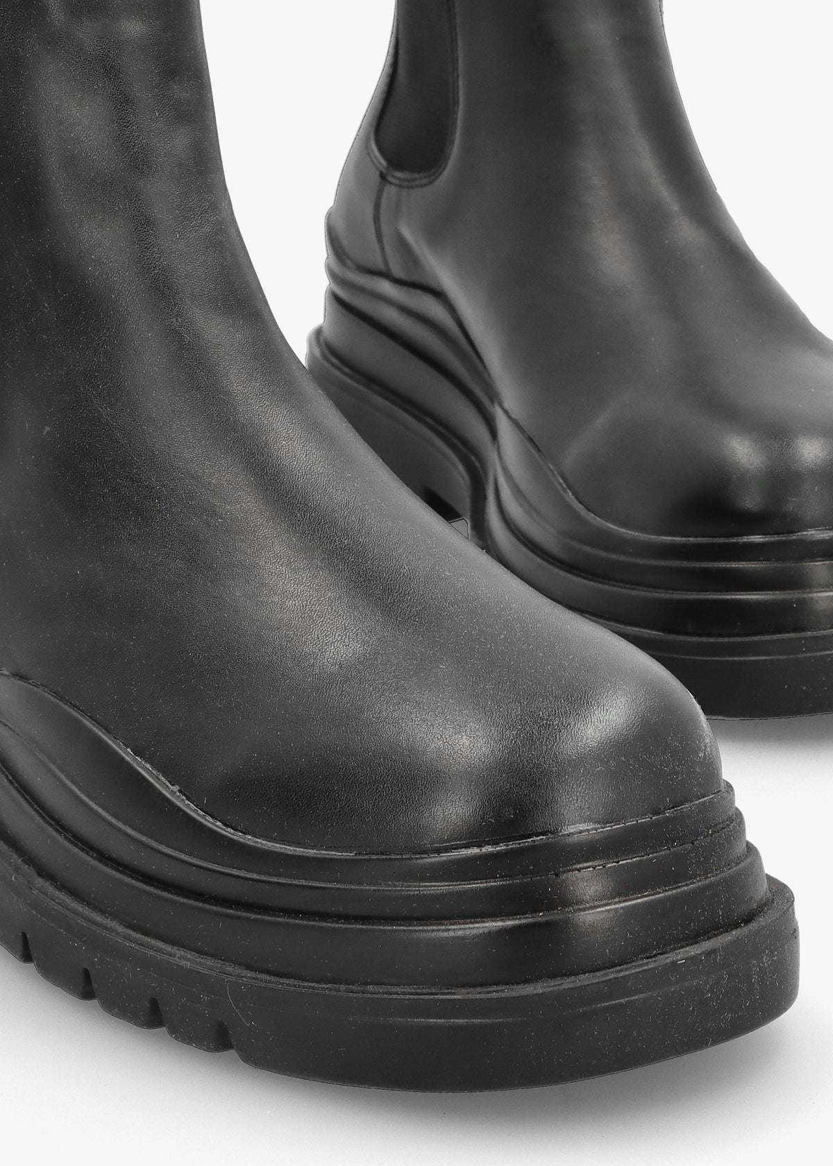 Wavy Black Tall Chelsea Boots
