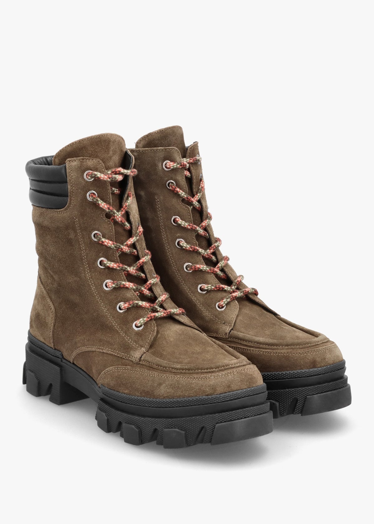 Betro Khaki Brown Suede Chunky Ankle Boots
