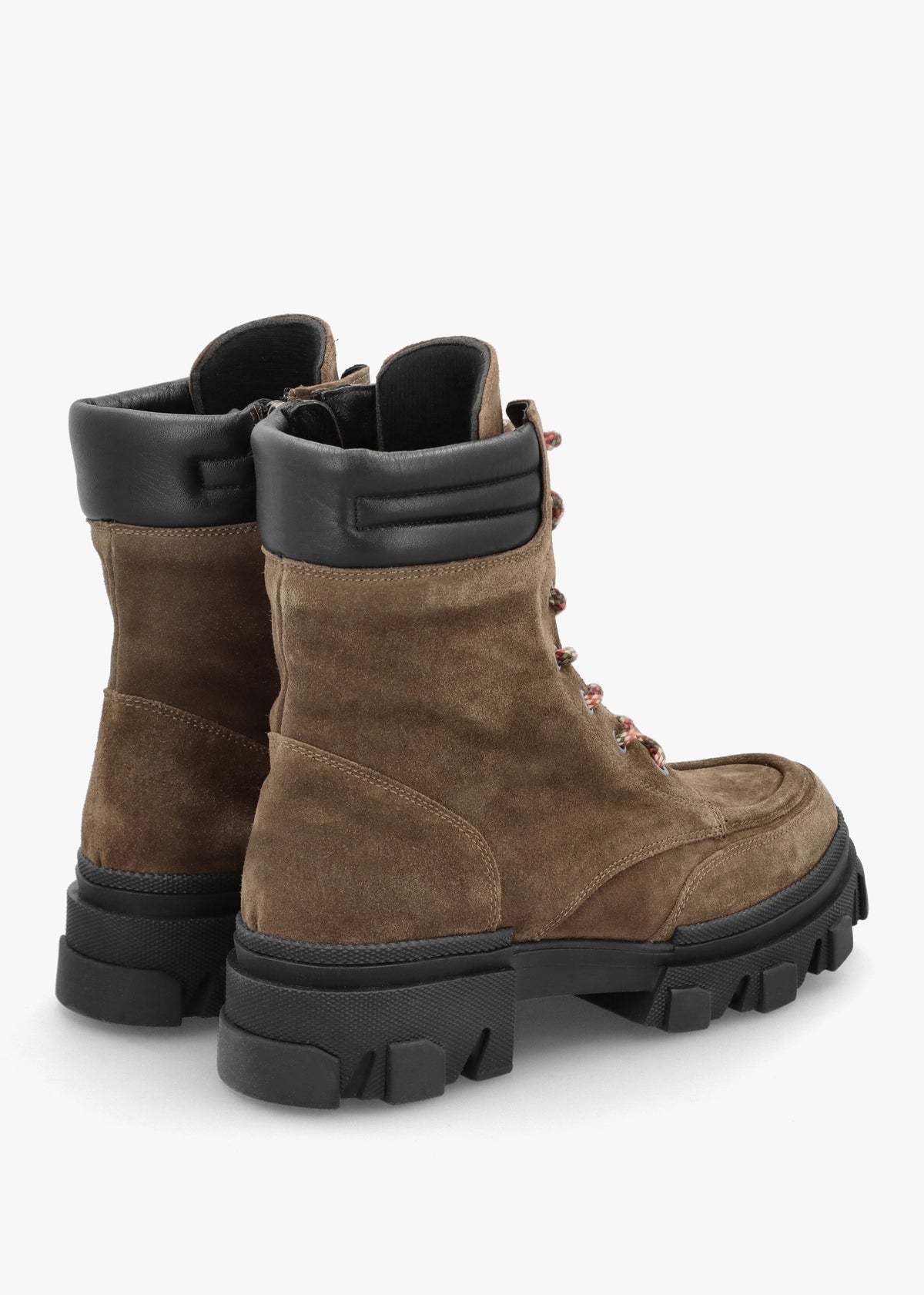Betro Khaki Brown Suede Chunky Ankle Boots