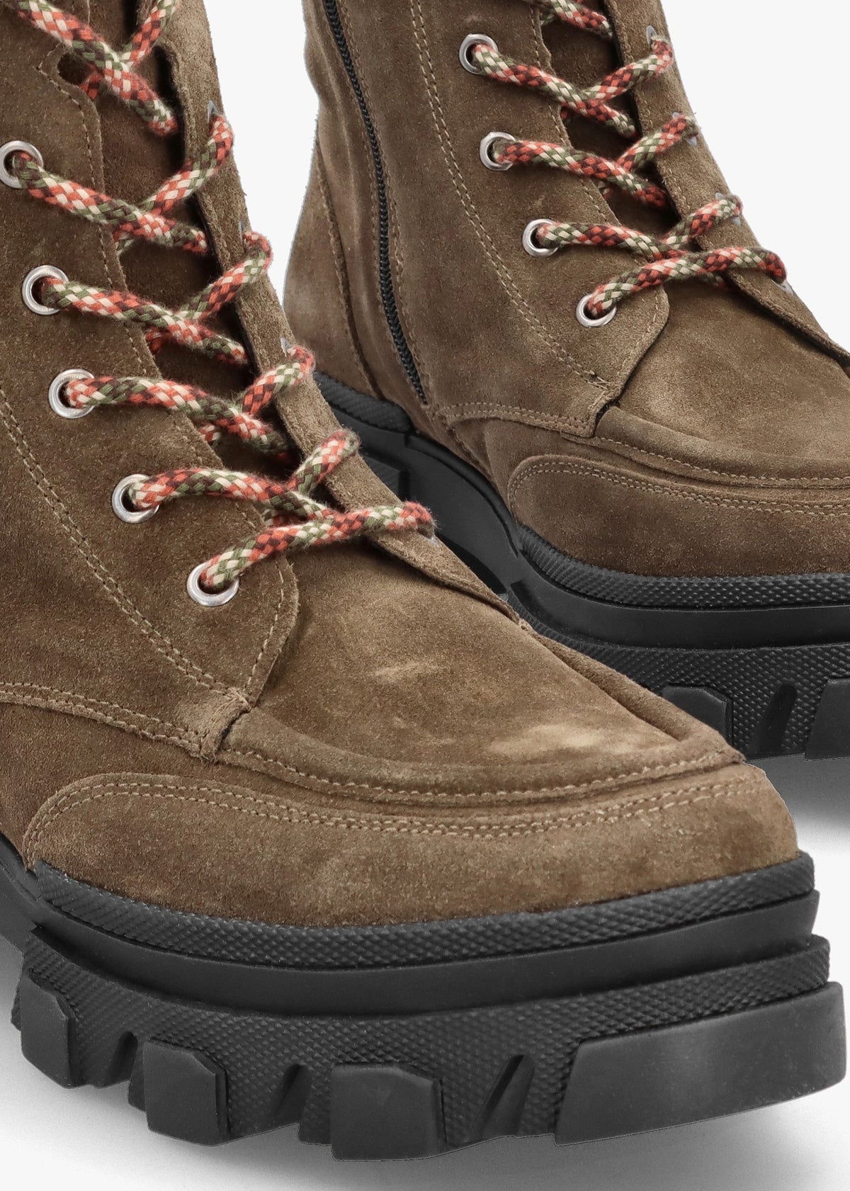Betro Khaki Brown Suede Chunky Ankle Boots