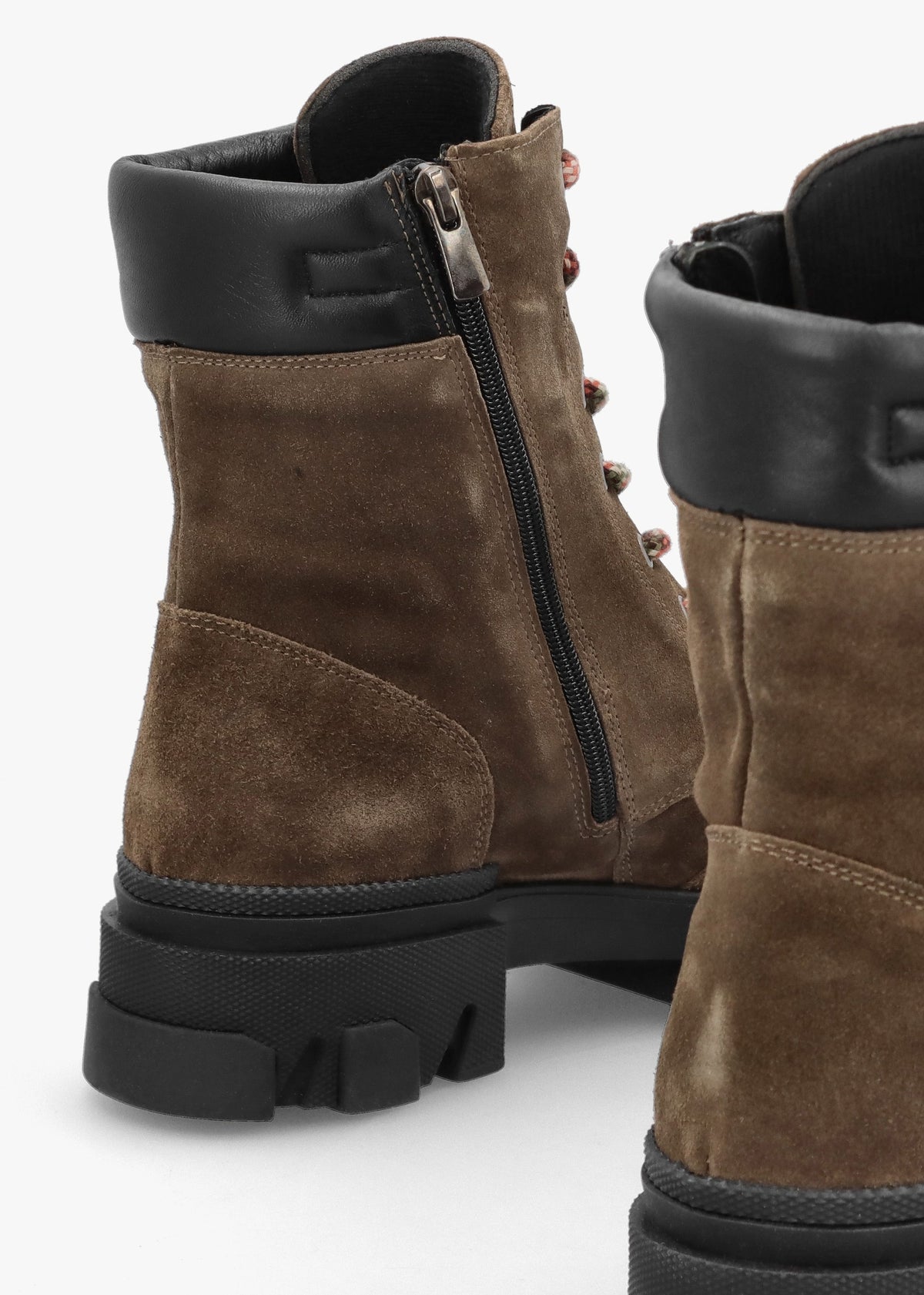 Betro Khaki Brown Suede Chunky Ankle Boots