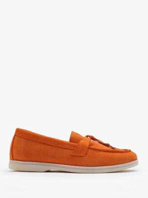 Siani Orange Suede Loafers