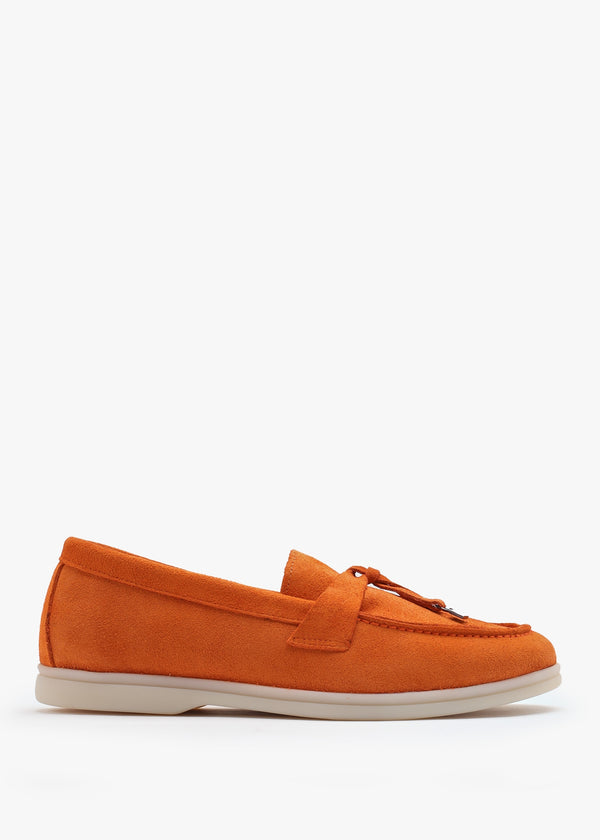 Siani Orange Suede Loafers