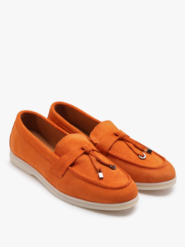 Siani Orange Suede Loafers