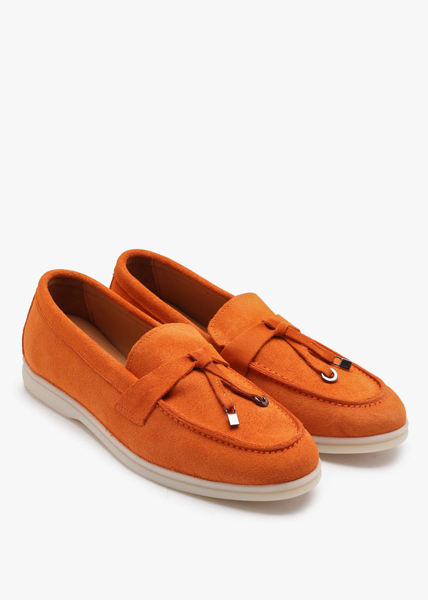 Siani Orange Suede Loafers