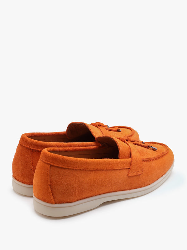 Siani Orange Suede Loafers