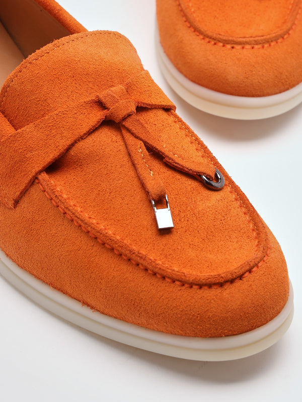Siani Orange Suede Loafers