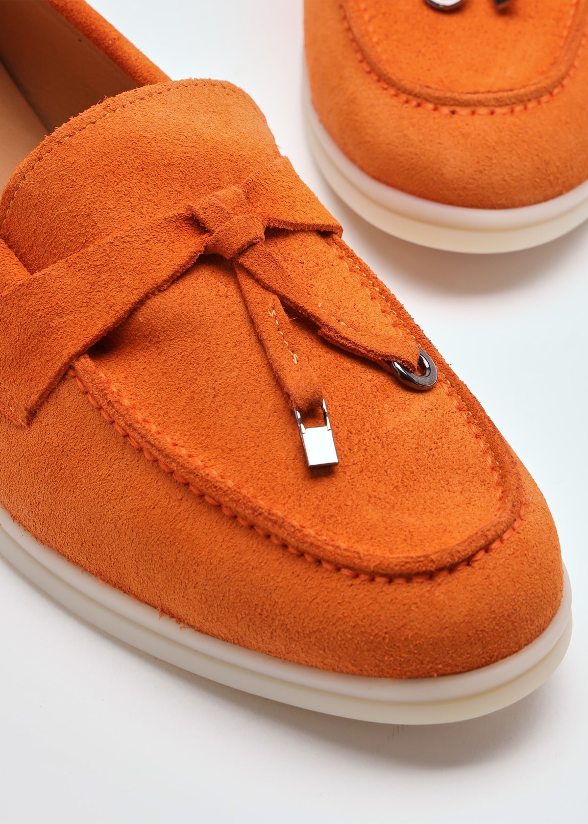 Siani Orange Suede Loafers
