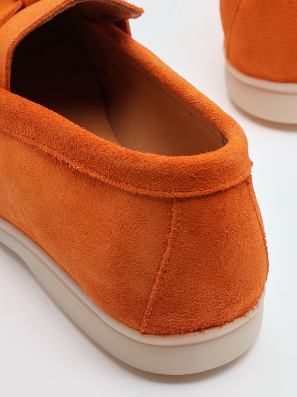 Siani Orange Suede Loafers